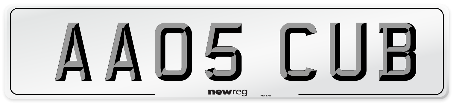 AA05 CUB Number Plate from New Reg